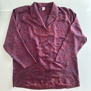 100% Silk Paisley Button-Up Shirt